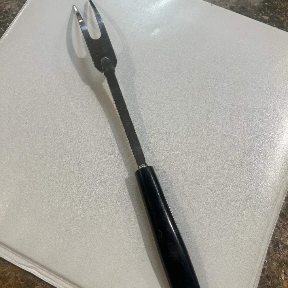Vintage EKCO USA Chromium Plated Meat Fork